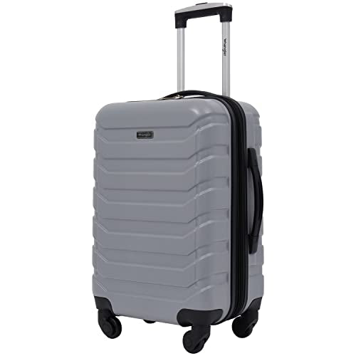 Wrangler 4 Piece Miami Luggage and Packing Cubes Set, Sharkskin - color: Shark, size: 4 Piece Set