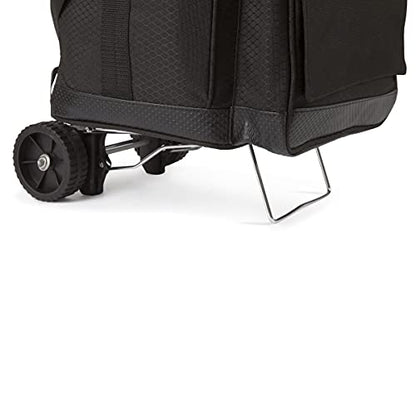 Picnic TIME Cellar 6-Bottle Wine Carrier & Cooler Tote, Insulated Padded Wine Cooler Bag for Travel, Portable Water-Resistant Wine Bag, (Black with Gray Accents) - style: Wine Carrier With Trolley
