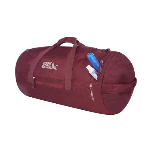 Eddie Bauer Stowaway Packable Duffel Bag | Travel | Foldable | Lightweight | Durable | Ripstop Polyester - color: Black Cherry