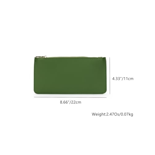 Pencil Pen Case Stationery Case Pouch Bag (Green,Faux leather) - color: Green/FL