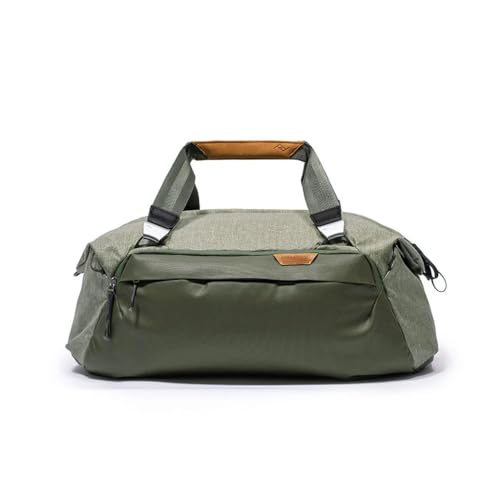Peak Design Travel Duffel 35L, Sage, Extra-Wide Single Zip Access, Weatherproof Shell, 4 External Pockets, Fits Packing Cubes & Camera Cubes, Ideal for Weekend Trips, Versatile Duffel Bag for Travel - color: Sage, size: 35L