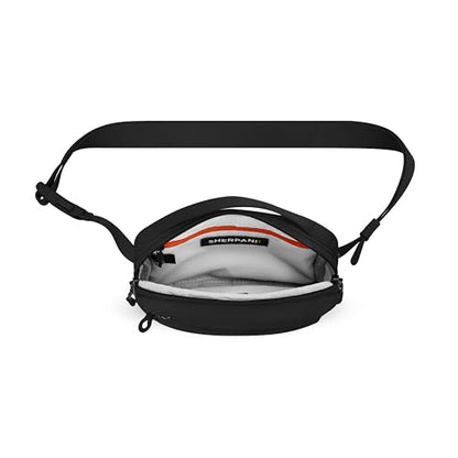 Sherpani Hyk, Small Sling Bag, 1L Belt Bag, Lightweight Travel Fanny Pack, Sling Crossbody Purse with RFID Blocking - color: Raven