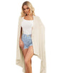 Tencel Cashmere Shawl Wraps for Women,Pashmina Stole Airplane Travel Wool Scarf Blanket Wrap Lightweight UPF 50+ - color: White