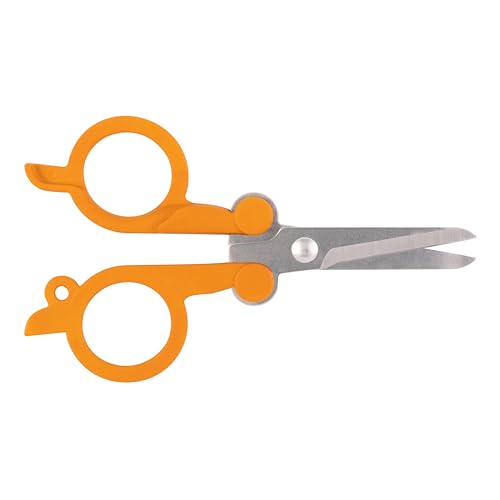 Fiskars Compact Travel Sewing Kit, TSA compliant Folding Scissors, 27-Piece Repair Set for Buttons and Hemming, Threads, Needles, 39” Measuring Tape, Small Size for Purses and Carry on, Orange - size: (Pack of 1)