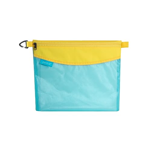 pack all Water-resistant Material Zipper Pouch, Mesh Zipper Bag for Storage, Travel, Office (Large, Blue) - color: Blue, size: Large