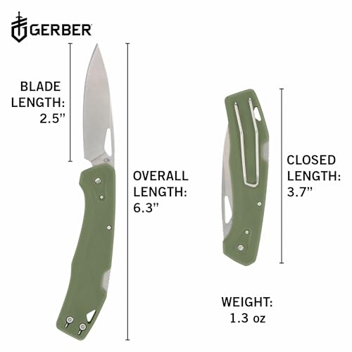 Gerber Gear LST - EDC Pocket Knife - Survival Tactical Tool for Travel, Camping & Outdoor Adventure - Lightweight & Compact Folding Knife - Stainless Steel Blade - Green - color: Green