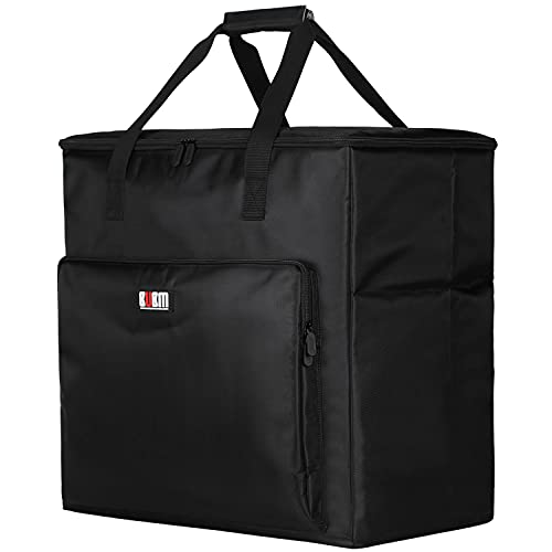 BUBM Desktop Computer Carrying Case, Padded Nylon Carry Tote Bag for Transporting Computer Tower PC Chassis, Keyboard, Cable and Mouse - color: Black-3 Light 24 INCH