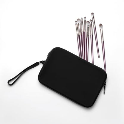 Small Silicone Multifunctional Essential Bag Portable Travel Makeup Bag for Women Men Cards Cash Bag Zipper Pouch (Black) - color: Black