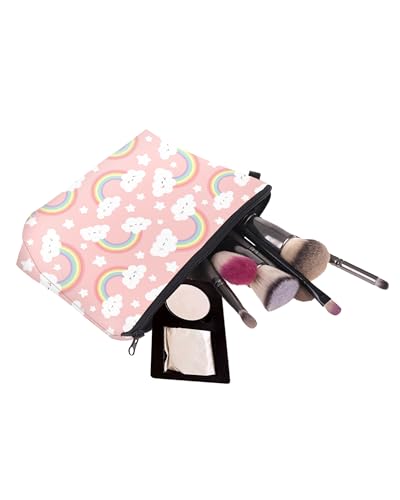 Cute Travel Makeup Bag Cosmetic Bag Small Pouch Gift for Women (Cloud Rainbow) - color: Cloud Rainbow