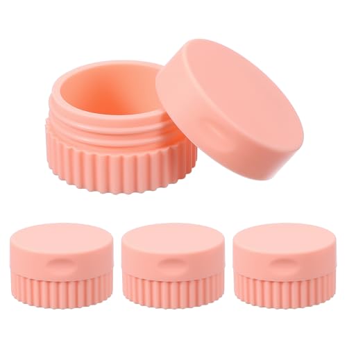 uxcell 4pcs Travel Containers for Toiletries, 0.68oz 20ml Small Silicone Cream Jars Leak-proof Travel Essentials with Lid for Cosmetic Body Skin Cream, Watermelon Red - color: Watermelon Red