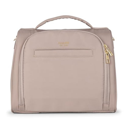 JuJuBe Insulated Bottle Bag, Breastmilk Cooler Bag Fits 3 Baby Bottles, Storage Tote for Nursing Mom, Daycare & Travel, Lunch Bag w/Handle & Shoulder Strap (Taupe) - color: Taupe