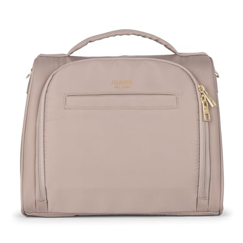 JuJuBe Insulated Bottle Bag, Breastmilk Cooler Bag Fits 3 Baby Bottles, Storage Tote for Nursing Mom, Daycare & Travel, Lunch Bag w/Handle & Shoulder Strap (Taupe) - color: Taupe