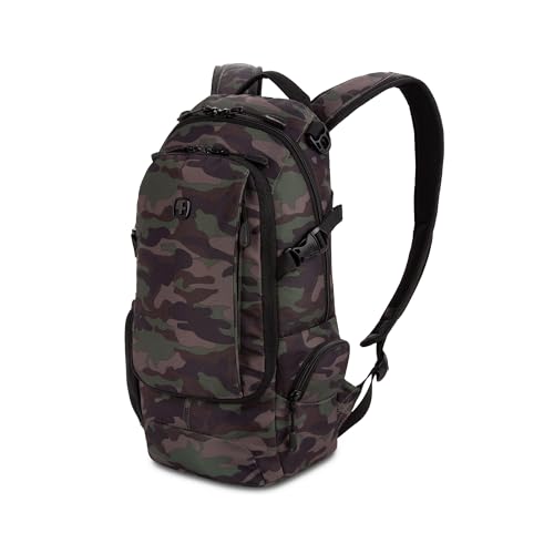 SWISSGEAR City Pack Backpack, Slim Profile, Camo/Green,15.9L, 18-Inch - color: Camo/Green