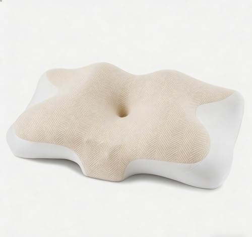 Cervical Pillow for Neck Pain Relief - Cooling Ergonomic Memory Foam Pillows for Sleeping, Contour Neck Support Pillow for Side, Back, Stomach Sleepers with Anti-Pilling Pillowcase - color: Neutral