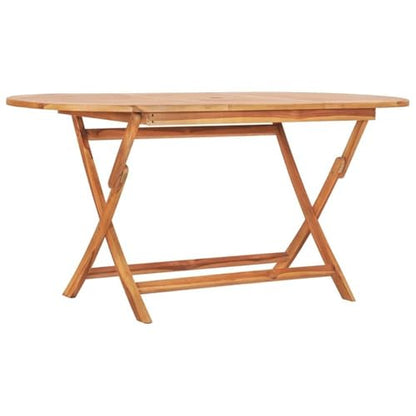 BOWERY HILL 9-Piece Solid Teak Wood Outdoor Dining Set, Natural Teak Finish, Folding Rectangular Table and 8 Chairs, Durable Water-Resistant Patio Furniture, Comfortable Seating for Garden or Terrace
