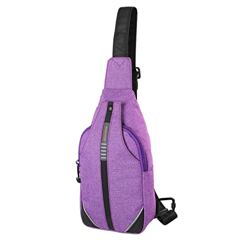 WATERFLY Tiny Crossbody Sling Backpack Anti Theft Backpack for Traveling Chest Shoulder Bag (Purple) - color: Purple (Small)