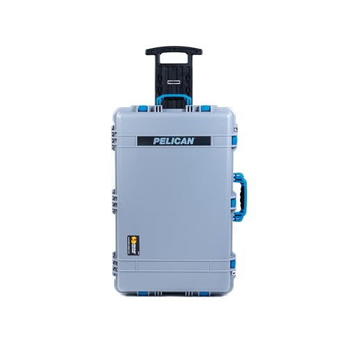 Silver Pelican 1650 Large Case - Comes with Pick & Pluck Foam - Blue Handles & Latches. - color: Blue Handles & Latches