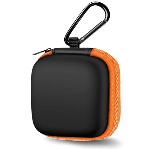 Square Earbud Case Portable EVA Carrying Case Storage Bag Tech Pouch Cell Phone Accessories Organizer with Carabiner for Earphone, Earbud, Earpieces, SD Memory Card, Camera Chips, Orange1 - color: C31-square orange