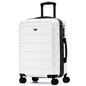 Flight Knight 24x16x10 Expandable Carry On Suitcase Hardside TSA Lock USB C Lightweight Luggage Silent Double Spinner Wheels Maximum Overhead Carry-On Bag For Virgin South West Approved White - color: White, size: 24x16x10"