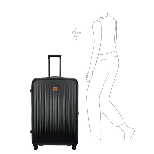 Bric's Taormina Ultra-Light Checked Luggage – Expandable Hard Shell Suitcase with TSA Lock, Anti-Tamper Zippers & 360 Spinner Mobility Wheels - 32 Inch, Black - color: Black, size: Checked-Extra Large