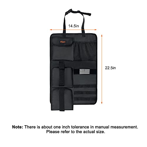 MYDAYS 2 Pack Tactical Seat Back Gun Rack, Camo Front Seat Gun Organizer with Molle Panel Vehicle Gun Holder for Hunting Rifles/Shotguns (Black) - color: Black1