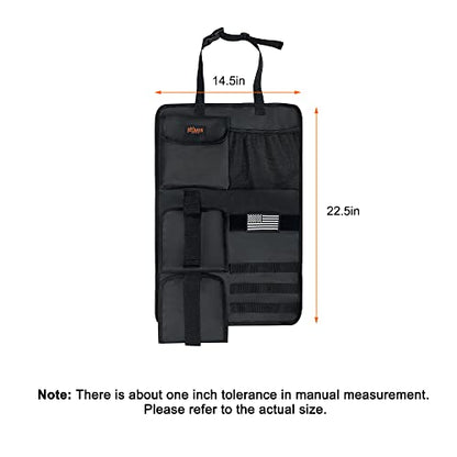 MYDAYS 2 Pack Tactical Seat Back Gun Rack, Camo Front Seat Gun Organizer with Molle Panel Vehicle Gun Holder for Hunting Rifles/Shotguns (Black) - color: Black1