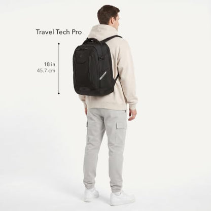 SwissGear Travel Tech Pro Laptop Backpack – Fits Laptops up to 16” – ScanSmart TSA-Friendly Backpack with Multiple Organizer Pockets – Black - color: Black, style: Travel Tech Pro