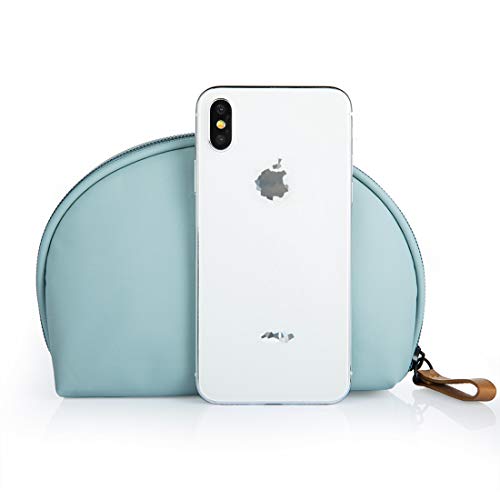 Hekyip Half Moon Cosmetic Beauty Bag for Purse Travel Handy Makeup Pouch for Women Girls (Mint) - color: Mint