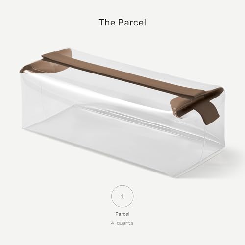 Cadence Parcel - Clear Kit with Magnetic Closure - Durable and Leak-Resistant Travel Toiletry Kit - Extra Large Chestnut Parcel - color: Chestnut, size: Extra Large