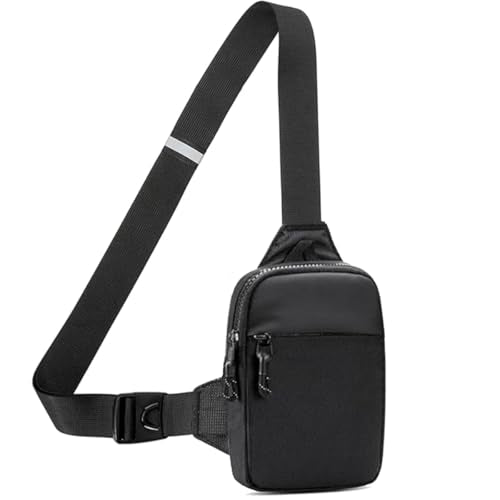Mini Sling Bag for Men Crossbody,Small Chest Bag Casual Trendy Waterproof Lightweight Phone Crossover Daypack - color: Black Mini Sling Bag for Men and Women