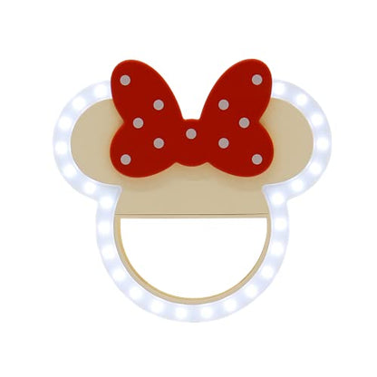 Impressions Vanity Disney Minnie Mouse GlowMe LED Beauty Ring Light with 3 Level Adjustable Brightness, Portable Clip on Phone Ring for Makeup and Tablet - color: White/Red