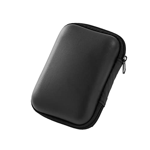 Multi-use USB Cable Organizer Pouch Eva Travel Earphone and Charger Storage Bag for Accessories Large Black Case for Cables Coins and Items - color: Black