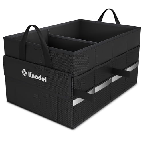 K KNODEL Car Trunk Organizer, Collapsible Car Trunk Storage Organizer, Car Organizer and Storage for SUV, Truck, Sedan (Small, Black) - color: Black, size: Small-No Lid