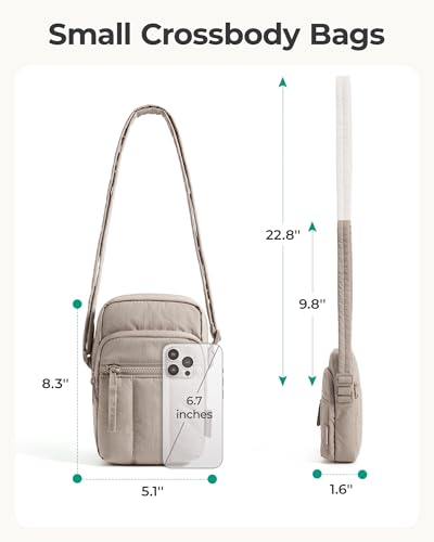 BAGSMART Crossbody Bags for Women, Mini Cell Phone Cross body Purses Travel Wallet with RFID Blocking Card Slots - color: Coffee Brown