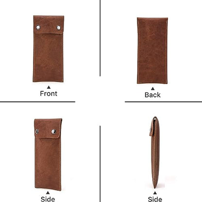 Personalized Custom Genuine Leather Watch Case,Simple Watch Bracelet Storage Bag,Portable Travel Watch Pouch (01 Brown) - color: 01 Brown