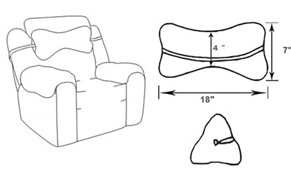 Recliner Headrest Pillow, Head Pillow for Sofa, Recliner Neck Pillow, Bone Couch Neck Pillow for Pain Relieve(Grey) - color: Grey