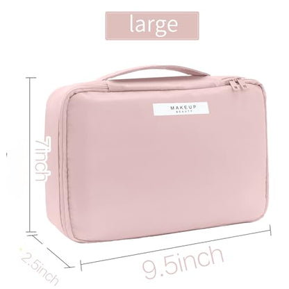 Queboom Travel Makeup Bag Cosmetic Bag Makeup Bag Toiletry bag for women and men(Pink) - color: Pink