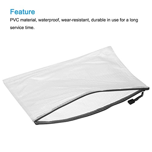 MECCANIXITY Mesh Zipper Bags, A3 Size Plastic Zip File Pouch Document Folders for Home Office Travel, Black Pack of 3 - color: Black