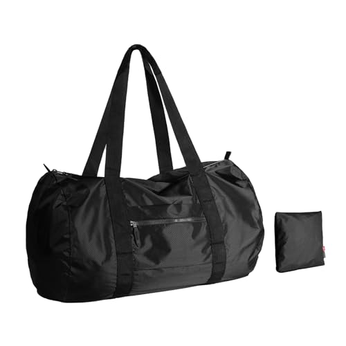 pack all Lightweight Travel Duffel Bag, Water-Resistant Sports Gym Bag, 32L Foldable Weekender Bag for Fitness, Hiking and Camping (Black) - color: Black, size: 32L