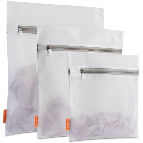 Polecasa Mesh Laundry Bags 3 Pack (Large, Medium, Small) - Durable Zipper Wash Bags for Delicates, Lingerie, Bras, Underwear - Protect Garments in Washing Machine - size: 1 Large, 1 Medium, 1 Small