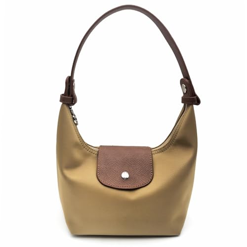 Convertible Women Underarm Bag Shoulder Purses with 2 Straps, Handbag Zipper Closure Minimalist Dumpling Design - color: Camel, size: Small