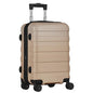 SUPER DEAL 21 Inch Expandable Suitcase Hardside Carry On Travel Luggage with Spinner Wheels Height Adjustable Handle, Champagne - color: Champagne