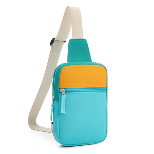 Birthday Gifts for 8 9 10 11 12 Year Old Teens Girls Kids, Fanny Pack Crossbody Bag Sling Belt Bags Purse, Dorm Travel Essentials for Girls Fashion, Preppy Tween Teen Girl Gift Trendy Stuff - color: Blue & Yellow