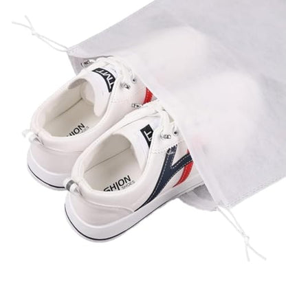 30 eco-friendly travel shoe bag storage bags, non-woven breathable dust-proof bag with rope, suitable for storing shoes and bags, isolate dust and keep shoes and bags clean and tidy. (9.8inX13.77in) - size: 9.8inX13.77in