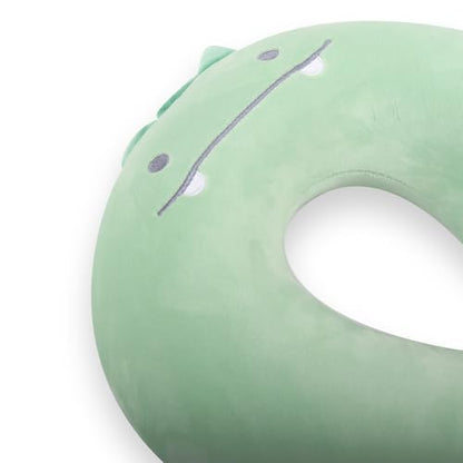 Kids Neck Pillow for Travel with Sleep Eye Mask, Cute Travel Neck Pillow, Memory Foam Flight Sleeping Headrest Pillow for Boys & Girls, Airplane, Train, Car, Home Use - Green Dinosaur - color: Green Dinosaur