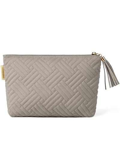 BAGSMART Small Makeup Bag, Elegant Cosmetic Pouch with Tassel, Soft Water-Resistant Travel Organizer for Women, Cosmetics & Everyday Essentials - color: 03-Camel-1 pcs, size: Small
