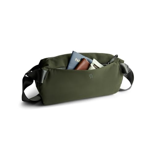 Bellroy Classic Sling (everyday 7 liter minimalist crossbody bag with internal organization, adjustable crossbody strap, and auto-compression system) - Olive - color: Olive