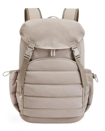 BAGSMART College Laptop Backpack, Opening Travel Backpack for Women, Outdoor Backpack for 15.6 Inch Laptop, Camel - color: Camel