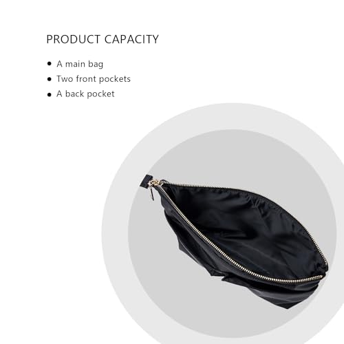 Cosmetic Bag Storage Organizer Insert Lightweight Waterproof Nylon Fabric with Zipper Closure Ideal for Travel Tote Bags（nylon-black） - color: Nylon-black