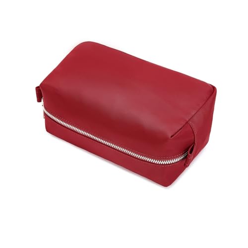 Organizer Bag Lightweight Cosmetic Bag with Ring Clasp Perfect Travel Makeup Bag for Women nylon Stand Up Design (Burgundy Red/Nylon) - color: Burgundy Red/Nylon